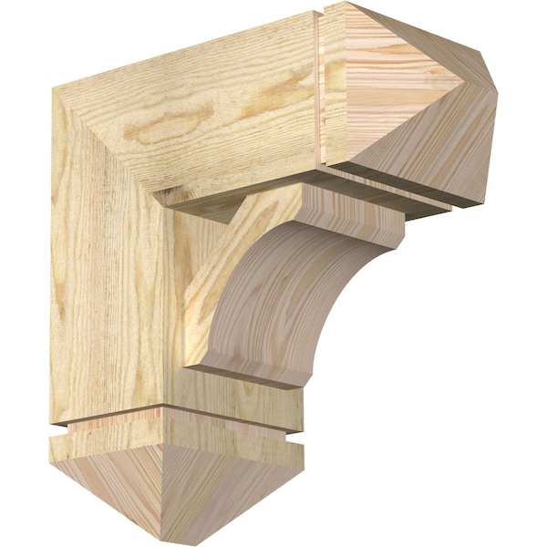 Ekena Millwork Legacy Arts and Crafts Rough Sawn Bracket w/ Offset Brace, Douglas Fir, 8"W x 18"D x 18"H BKT0806X18X18LEC03RDF - main